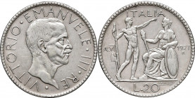 KÖNIGREICH ITALIEN
Victor Emanuel III., 1900-1946. 20 Lire 1927 R, Rom. 14,93 g. K./M. 69. , f. vz