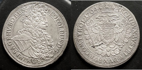 Römisch Deutsches Reich - Habsburgische Erblande Leopold I. 1657 - 1705
Taler 1704 Wien. Her. 603 , vz mit Schrötlingsfehler