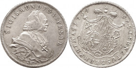 Sigismund III. von Schrattenbach, 1753-1771, Konventionstaler 1764 MK., Salzburg, Brustbild n. r., Rs. Doppelwappen in Wappenmantel mit Fürstenhut, Pr...