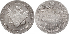 Russland Kaiserreich
Alexander I., 1801-1825 Rubel 1804, St. Petersburg. Bitkin 38; Dav. 279, ss