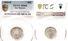 SAN MARINO, Republik.
50 Centesimi 1898 R, Rom. Pagani 369. , MS66