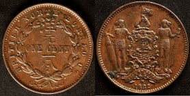 British Nordborneo Cent 1882 H, Heaton. KM 2, ss+