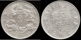 CHINA
1 Dollar Jahr 3 (1911), Tientsin. 26,89 g. Dav. 216; L./M. 37. ss-vz