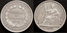 FRENCH INDO-CHINA. Piastre, 1903-A. Paris Mint. KM-5a.1; Gad-35; Lec-281., ss