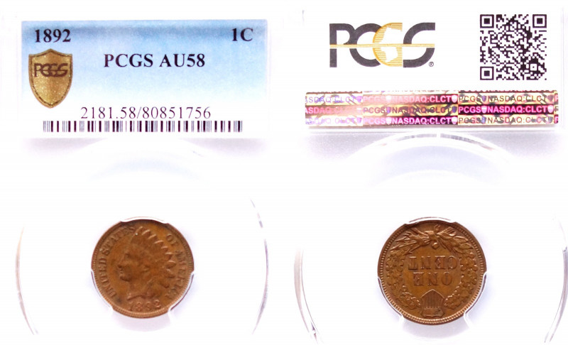 USA
Cent 1892, Indian Head. K./M. 90 a , AU58