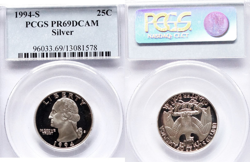 VEREINIGTE STAATEN VON AMERIKA, 
1/4 Dollar 1994 S, KM164a, PR69cam