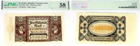 Germany 2 Millionen Mark 1923
P# 89a; UNC , PMG58