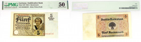 Germany - Weimar Republic 5 Rentenmark 1926
P# 169, kassenfrisch PMG50