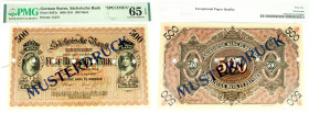 Sachsen, 500 Mark 1890 Sächsiche Bank zu Dresden -- Musterdruck kassenfrisch, PMG65