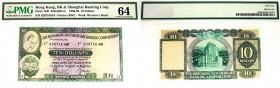 Hong Kong and Shanghai Banking Corporation, $10, consecutive run of 10, 27th March 1969, green and multicoloured, maiden( Ceres ) and arms at left, tw...