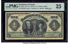 Canada Dominion of Canada $1 3.1.1911 Pick 27b DC-18d-i PMG Very Fine 25. 

HID09801242017

© 2020 Heritage Auctions | All Rights Reserved