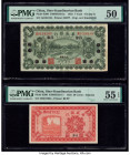 China Sino-Scandinavian Bank, Ch'ang Li 1 Yuan; 20 Cents 1.2.1922; 1.10.1925 Pick S580; S596 Two Examples PMG About Uncirculated 50; About Uncirculate...