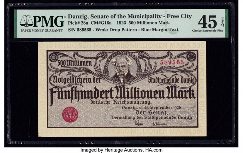Danzig Senate of the Municipality - Free City 500 Millionen Mark 26.9.1923 Pick ...