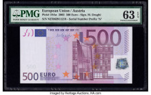 European Union Central Bank, Austria 500 Euro 2002 Pick 19An PMG Choice Uncirculated 63 EPQ. 

HID09801242017

© 2020 Heritage Auctions | All Rights R...