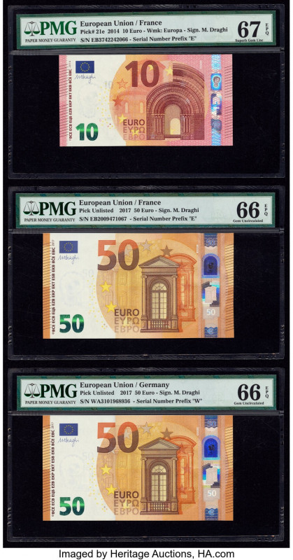 European Union Central Bank, France (2); Germany 10; 50 (2) Euro 2014; 2017 (2) ...
