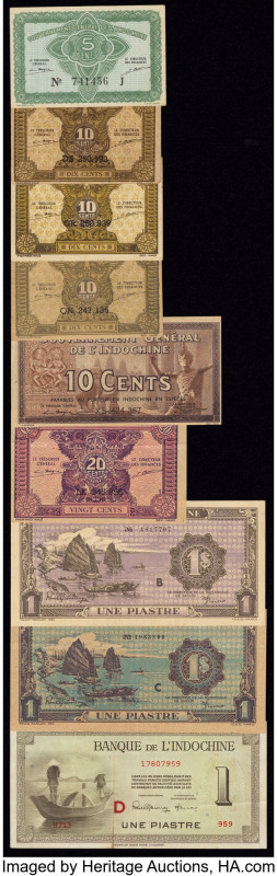 French Indochina Group Lot of 14 Examples Very Good-Crisp Uncirculated. holes an...