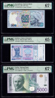 Kazakhstan Kazakhstan National Bank 500 Tenge 1994 Pick 15a PMG Superb Gem Unc 67 EPQ; Moldova Banca Nationala a Moldovei 1000 Lei 1992 (ND 2003) Pick...