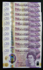 Twenty Pounds, Cashier - Sarah John, Reverse: JMW Turner (10) all AA01 prefixes EF to UNC includes low number consecutives (5) AA014 006260 to 006264 ...