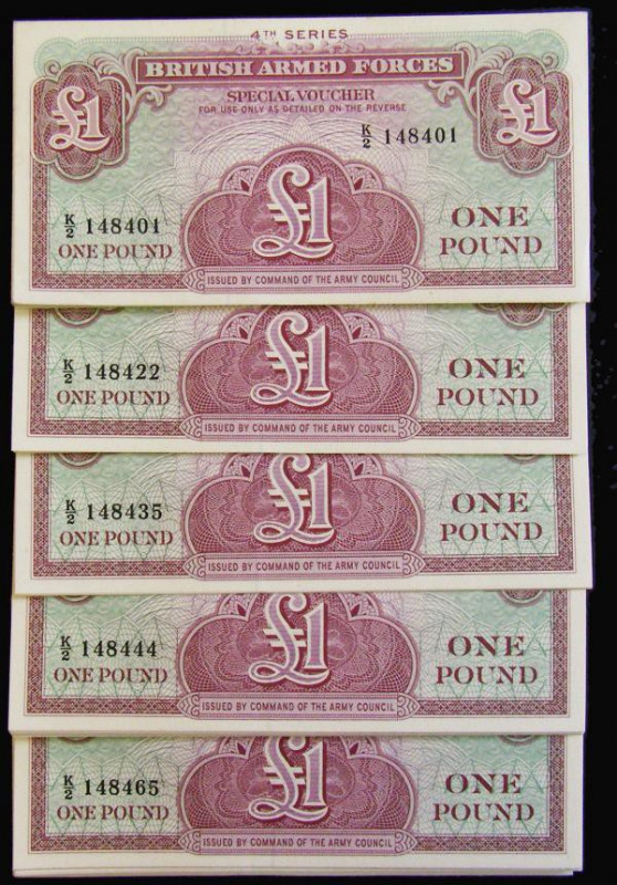 British Armed Forces One Pound (Fourth Series) (100) consecutive numbers K/2 148...