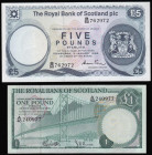 Scotland The Royal Bank of Scotland (2) One Pound 19th March 1969 Pick 329 Unc and Five Pounds 3rd January 1985 Pick 342c aU-Unc scarcer issues with h...