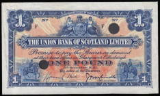 Scotland The Union Bank of Scotland Limited One Pound 5th December 1931 Proof without serial number two punched holes, bank stamps and ink annotations...