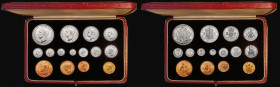 Proof Set 1937 (15 coins) Crown to Farthing including the Maundy Set, the Maundy with some small spots, the bronze and brass lustrous with some toning...