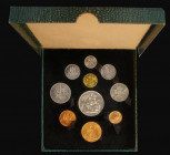 Proof Set 1951 (10 coins) Crown to Farthing About FDC with some ribbon toning, the bronze with practically full brilliance, the silver retaining plent...