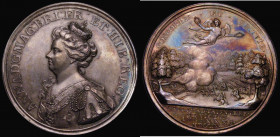 Battle of Malplaquet 1709 47mm diameter in silver by J.Croker, Obverse: Bust of Queen Anne, left, crowned and draped ANNA. D:G. MAG.: BRI: FR: ET. HIB...