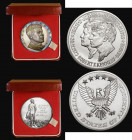 John F. Kennedy Memorial Medal 39mm diameter in silver, Obverse: Bust half-facing, right JOHN F KENNEDY, Reverse Kennedy standing, , in left field : '...