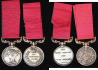 Army Meritorious Service Medal (Queen Victoria, type A) and Long Service and Good Conduct Medal pair awarded to Q.M.Sejt. A. Clarke 2:19: Foot, NEF wi...