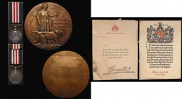 Death Plaque and Military Medal - Bravery in the Field, , to Pte. Charles Smith 9th London Regiment (Queen Victoria's Rifles) along with Buckingham Pa...