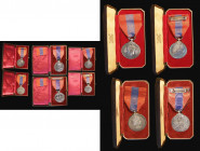 Imperial Service Medals in silver (5) George V, coinage profile, awarded to John Bate, EF, boxed, George V, crowned bust, awarded to William Dalglish,...