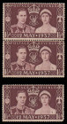 Postage Stamps 1 and 1/2 Penny 12 May 1937 Coronation Stamps (3) two of which are still joined together unused EF 

Estimate: GBP 20 - 50