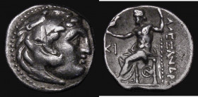 Ancient Greece - Kingdom of Macedonia Drachm Alexander the Great (336-323BC) Obverse: Bust right in Lion-skin head-dress, Reverse: Zeus seated left, h...