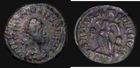 Roman. Ae4. 13mm. Johannes (423-425AD) Rome Mint. Obverse: Small Bust right, Diademed, draped and cuirassed, DN IOHANNES PF AVG, Reverse: Victory adva...