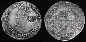 Shilling Charles I Group D, type 3a, no inner circles, S.2791, 5.86 grammes, mintmark Tun, Good Fine with a little weakness of strike on the top rim o...