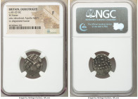 BRITAIN. Durotriges. Ca. 60-20 BC. BI stater (20mm, 6h). NGC Fine. Badbury Rings type. Devolved head of Apollo right / Disjointed horse left with pell...