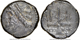 SICILY. Syracuse. Hieron II (ca. 275-215 BC). AE litra (19mm, 9h). NGC Choice VF. Head of Poseidon left, wearing taenia / ΙΕΡΩ-ΝΟΣ / Θ-Φ, trident head...