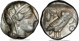 ATTICA. Athens. Ca. 440-404 BC. AR tetradrachm (24mm, 17.20 gm, 10h). NGC AU 4/5 - 3/5, brushed. Mid-mass coinage issue. Head of Athena right, wearing...