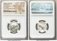 ATTICA. Athens. Ca. 440-404 BC. AR tetradrachm (25mm, 17.13 gm, 9h). NGC XF 3/5 - 3/5. Mid-mass coinage issue. Head of Athena right, wearing earring, ...