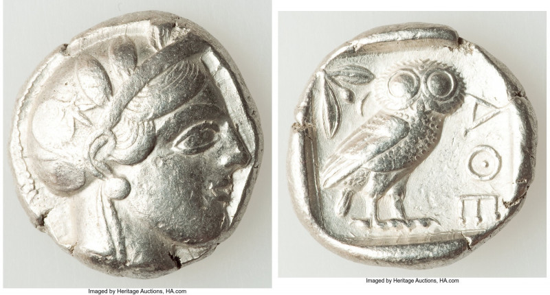 ATTICA. Athens. Ca. 440-404 BC. AR tetradrachm (25mm, 17.13 gm, 3h). Choice VF. ...