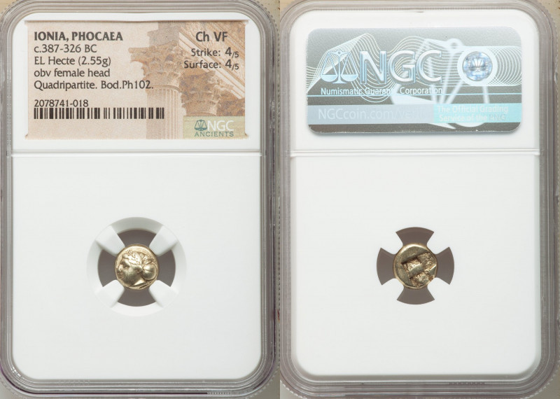 IONIA. Phocaea. Ca. 387-326 BC. EL sixth-stater or hecte (10mm, 2.55 gm). NGC Ch...
