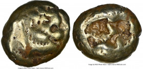 LYDIAN KINGDOM. Alyattes or Walwet (ca. 610-546 BC). EL sixth-stater or hecte (10mm, 2.35 gm). NGC Fine 5/5 - 3/5. Uninscribed, Lydo-Milesian standard...