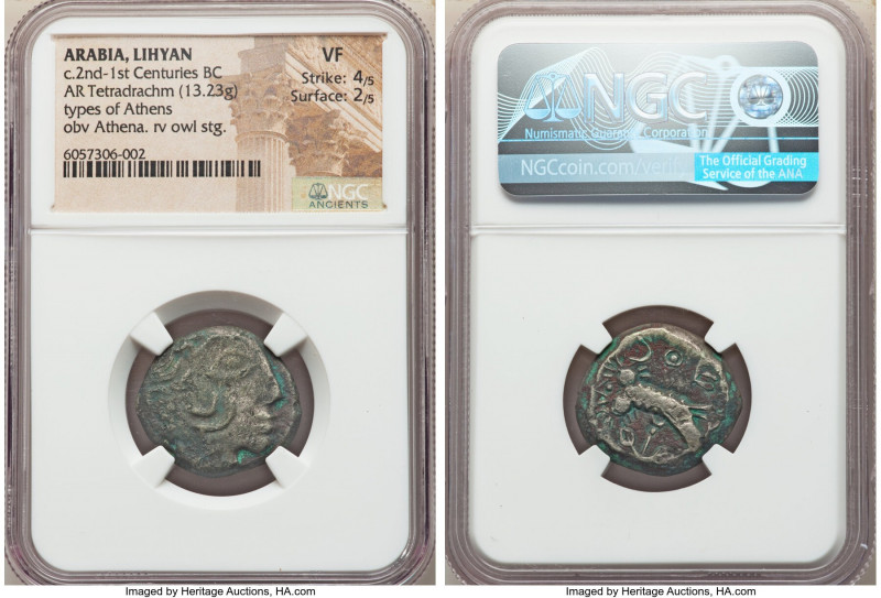 ARABIA. Lihyan. Ca. 2nd-1st centuries BC. AE tetradrachm (23mm, 13.23 gm, 9h). N...