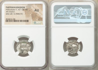 PARTHIAN KINGDOM. Mithradates V (AD 128-147). AR drachm (19mm, 1h). NGC AU. Ecbatana. Bearded bust left, wearing single banded diadem, beaded border /...