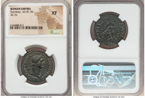 Domitian, as Augustus (AD 81-96). AE as (29mm, 6h). NGC XF. Rome, AD 90-91. IMP CAES DOMIT AVG GERM-COS XI CENS PER P P, laureate head of Domitian rig...