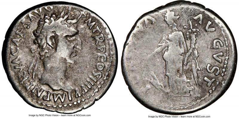 Nerva (AD 96-98). AR denarius (18mm, 6h). NGC Fine. Rome, AD 97. Rome, AD 97. IM...
