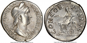 Sabina (AD 128-136/7). AR denarius (18mm, 5h). NGC VF, brushed. Rome, ca. AD 130-133. SABINA AVGVSTA-HADRIANI AVG P P, diademed, draped bust of Sabina...