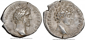 Antoninus Pius, with Marcus Aurelius as Caesar (AD 138-161). AR denarius (18mm, 5h). NGC Choice XF. Rome, AD 140. ANTONINVS AVG PIVS P P TR P COS III,...