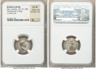 Marcus Aurelius, as Augustus (AD 161-180). AR denarius (19mm, 3.36 gm, 12h). NGC Choice XF 4/5 - 4/5. Rome, August-December AD 165. M ANTONINVS AVG-AR...